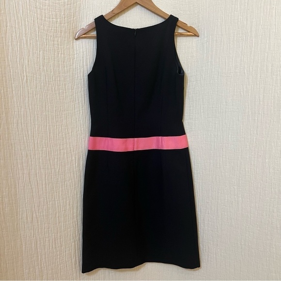 Sara Campbell 2000s Y2K Vintage Black Dress Pink Bow Trim size 2 - Picture 2 of 6